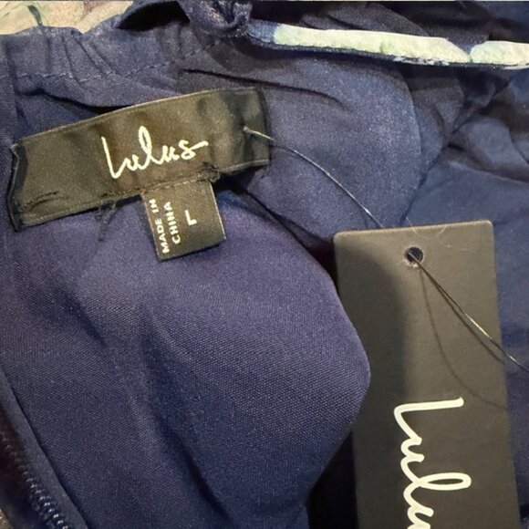 Lulus Positively Enchanting Blue Floral Organza Bustier Mini Dress - Size L - Picture 7 of 8